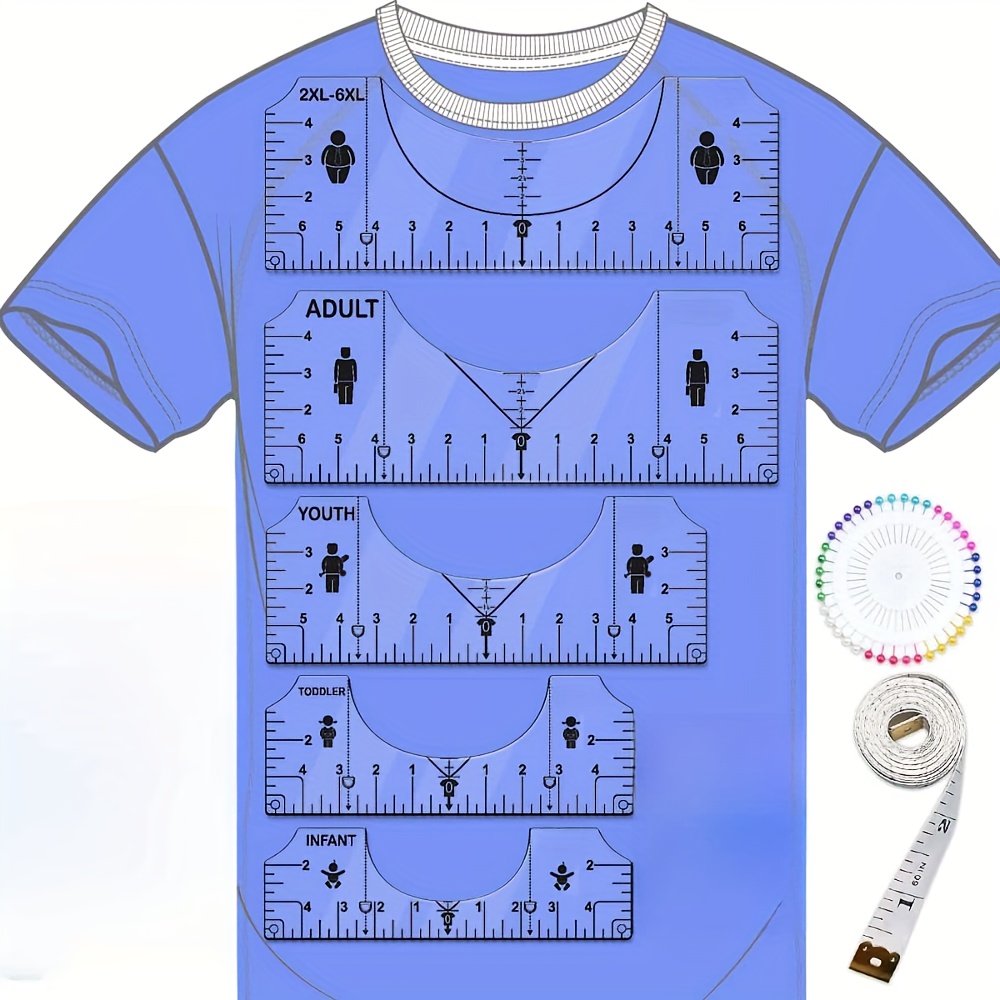 7Pcs T-Shirt Alignment Ruler T - Embroidery Hub ulasan dan harga