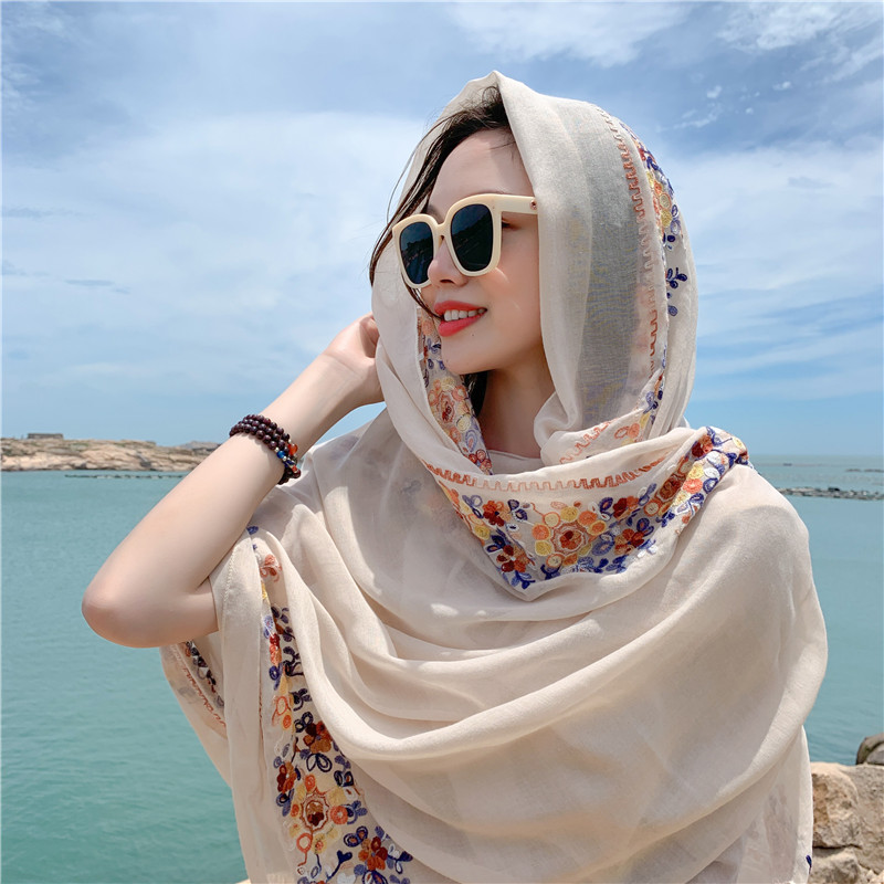 Four Seasons Muslim Women's He - Embroidery Shawl ulasan dan harga