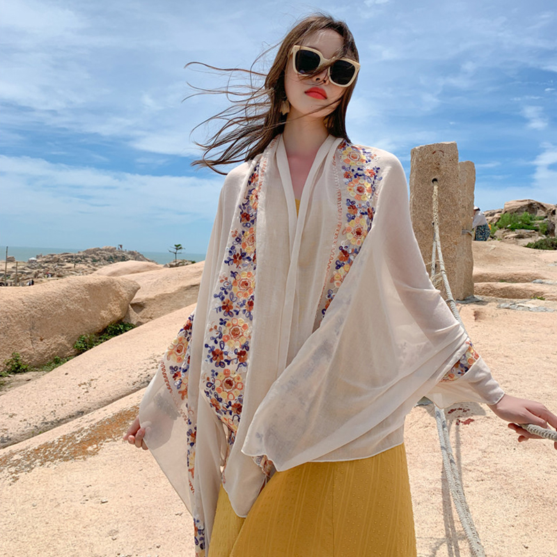 Four Seasons Muslim Women's He - Embroidery Shawl ulasan dan harga