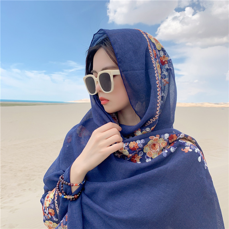 Four Seasons Muslim Women's He - Embroidery Shawl ulasan dan harga