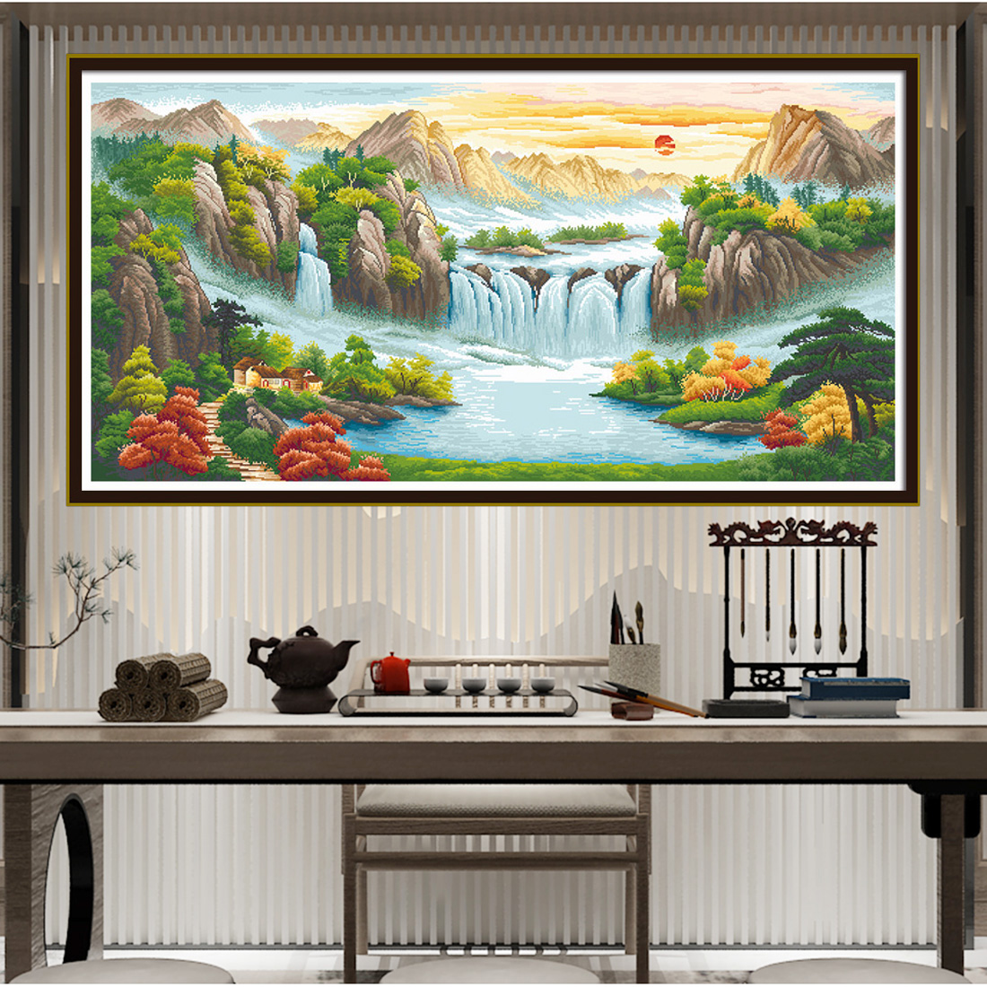 Printed Cross Stitch Set Hand  - Embroidery Running Stitch ulasan dan harga