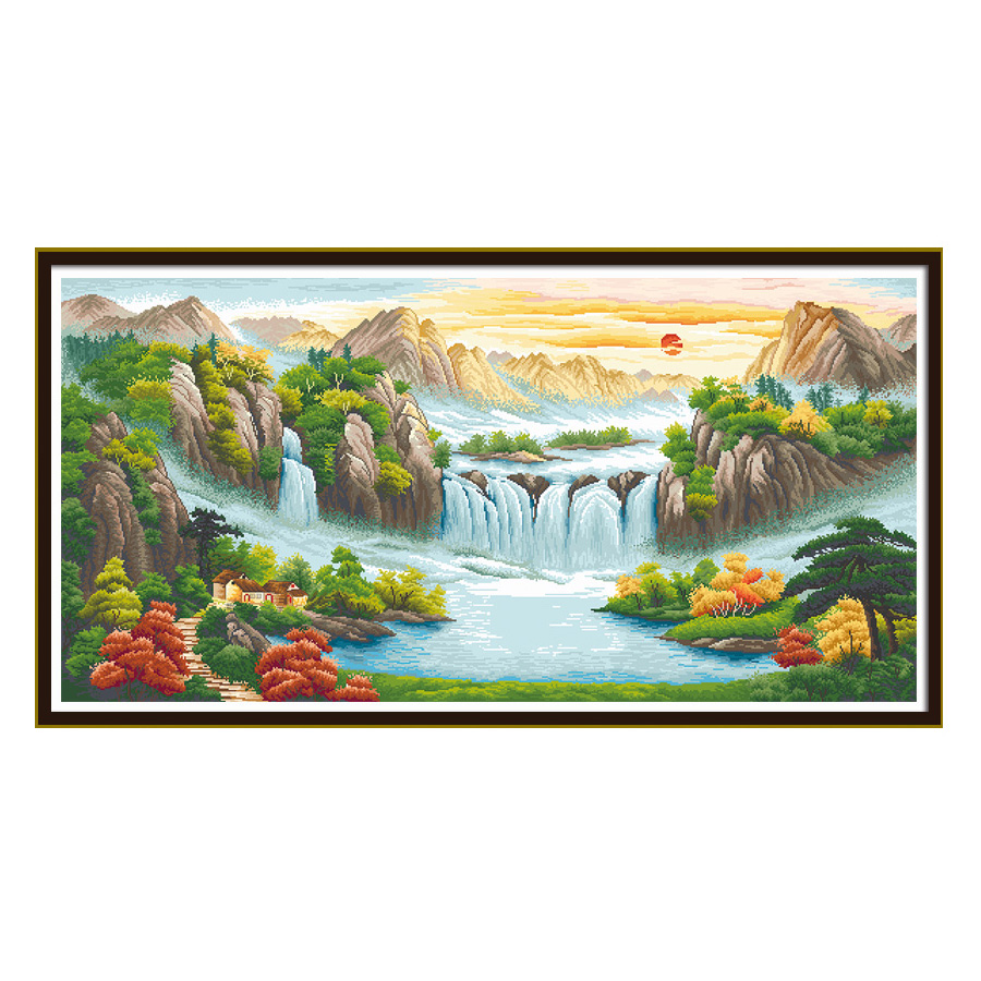 Printed Cross Stitch Set Hand  - Embroidery Running Stitch ulasan dan harga