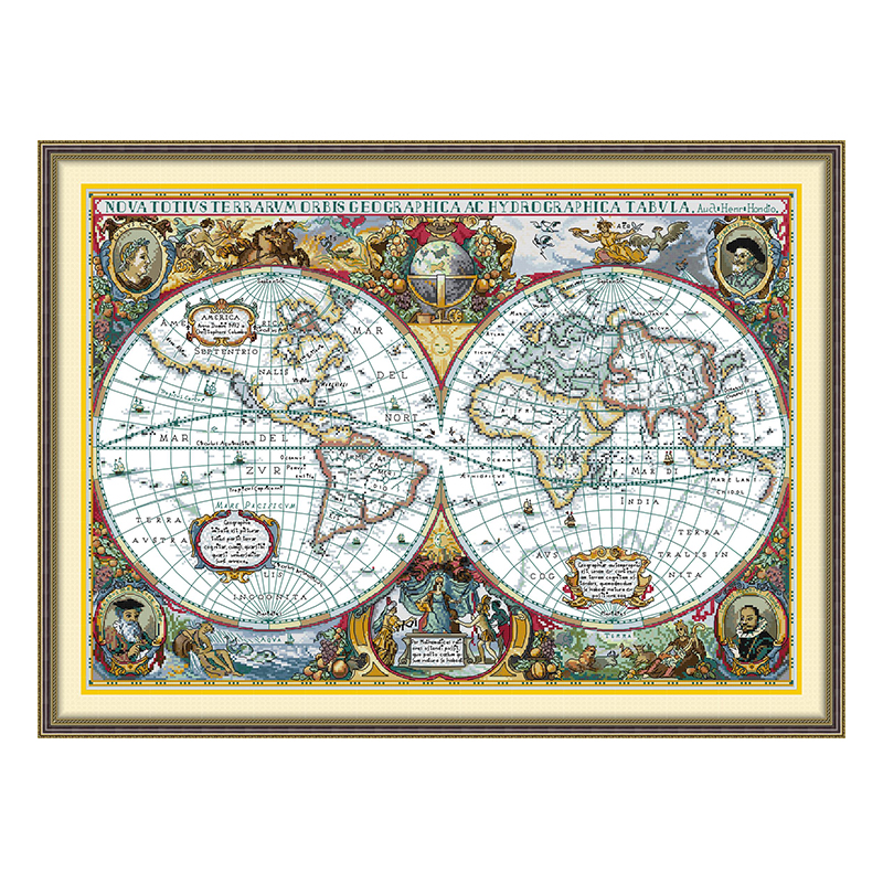 World Map Patterns Counted Cro - Embroidery Kurta Men ulasan dan harga