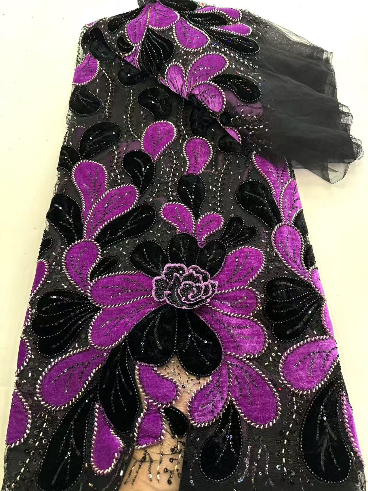 Latest African Velvet Lace Fab - Velvet Fabric Embroidery ulasan dan harga