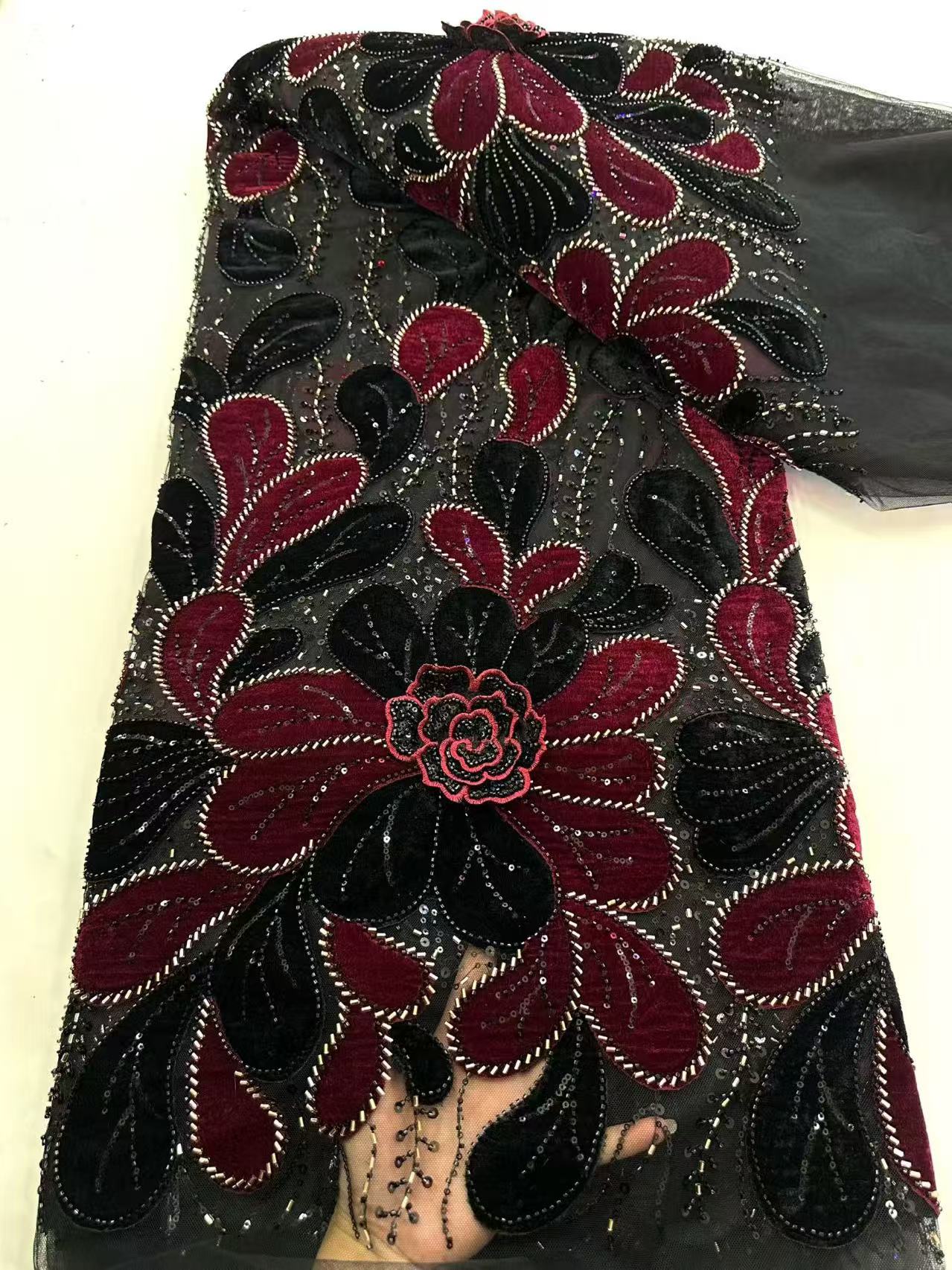Latest African Velvet Lace Fab - Velvet Fabric Embroidery ulasan dan harga