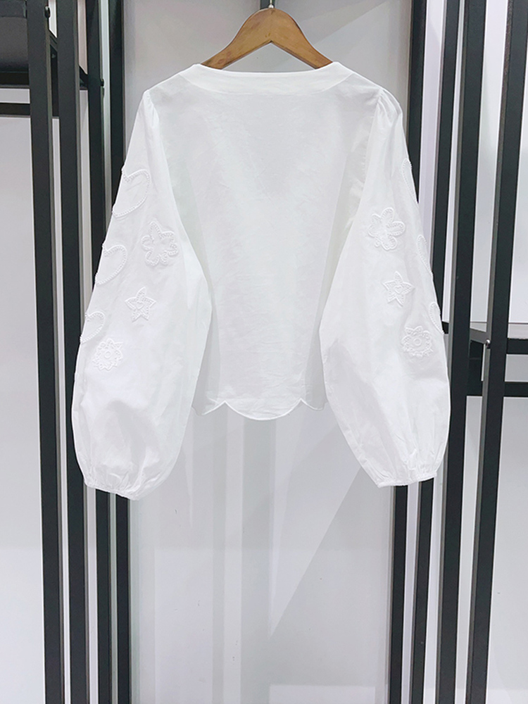  Spring Summer White Beaded He - Embroidery Premium ulasan dan harga