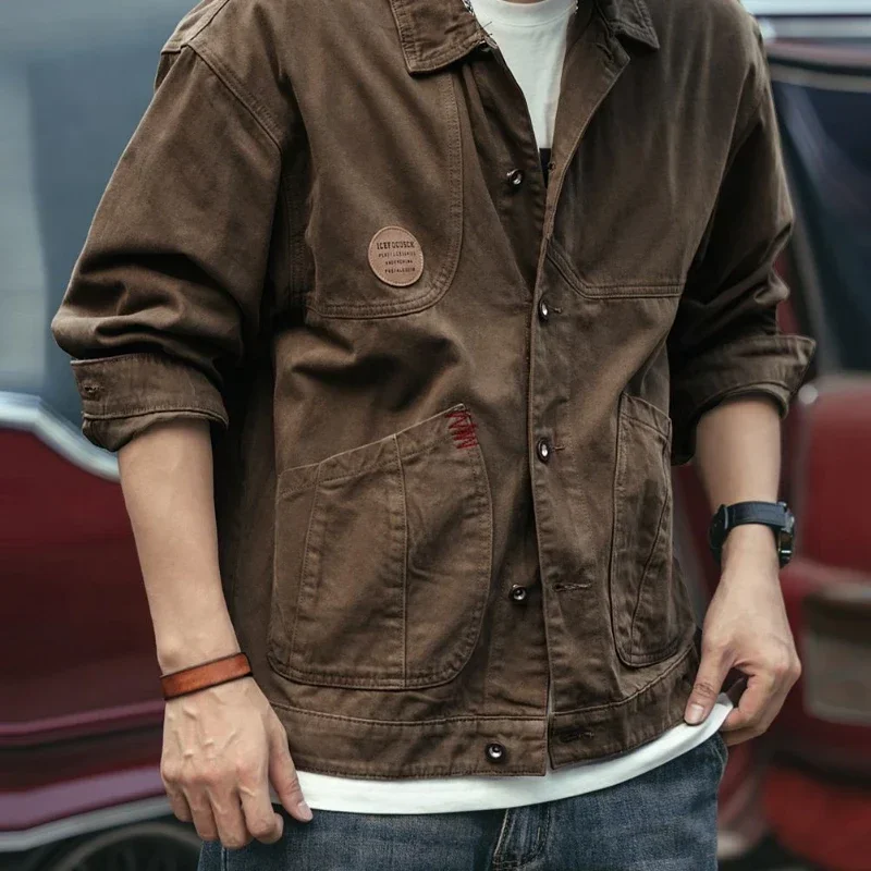 Button Jeans Coat Men Black Ca - Embroidery Jacket Jeans ulasan dan harga