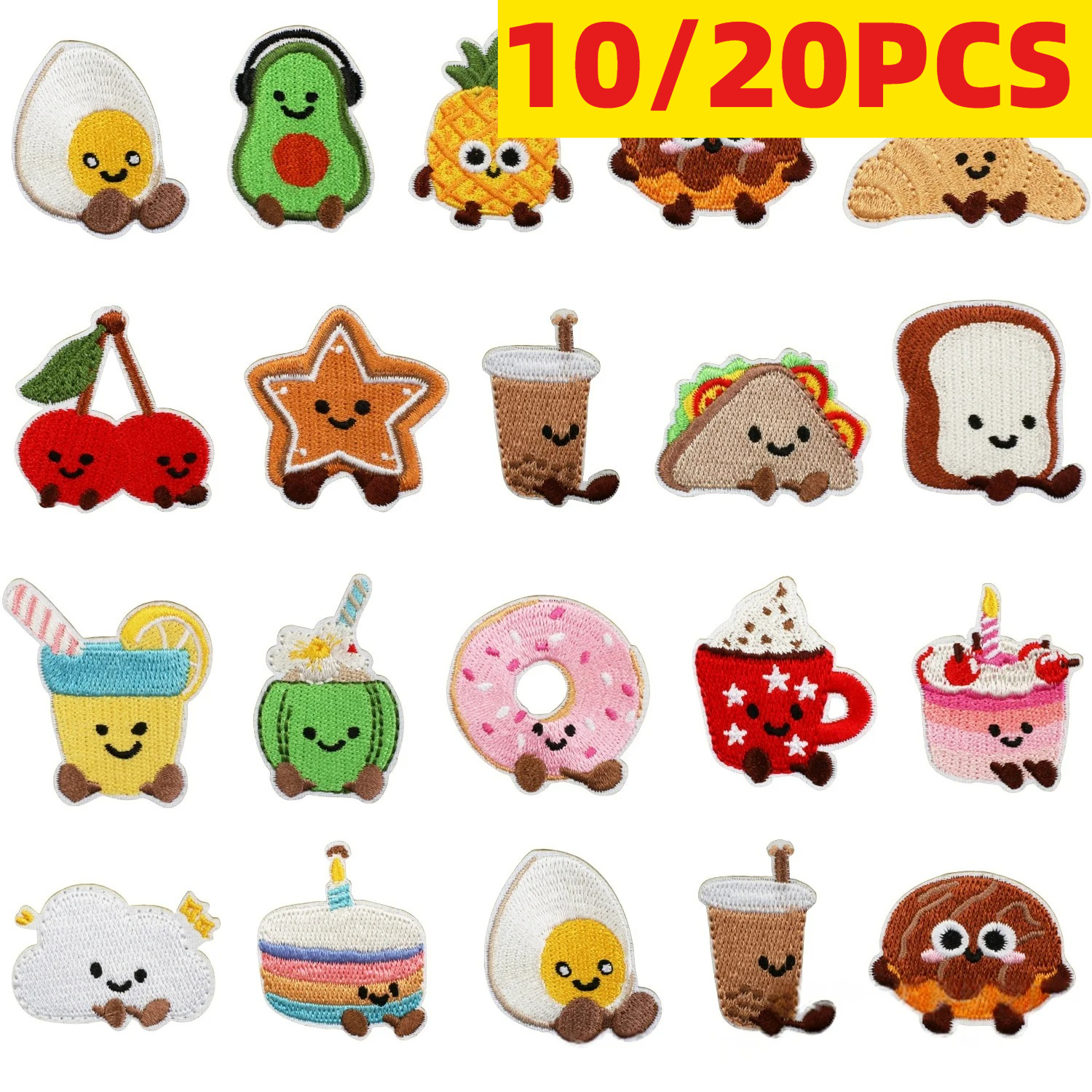 10/20Pcs Cute Dessert Embroide - Embroidery Egg ulasan dan harga
