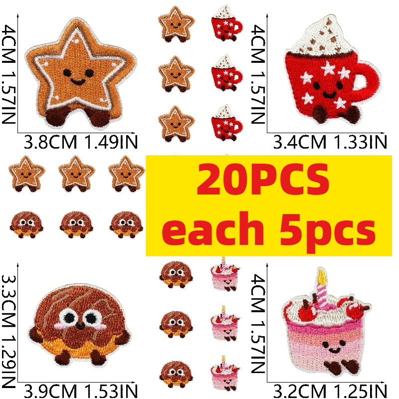 10/20Pcs Cute Dessert Embroide - Embroidery Egg ulasan dan harga