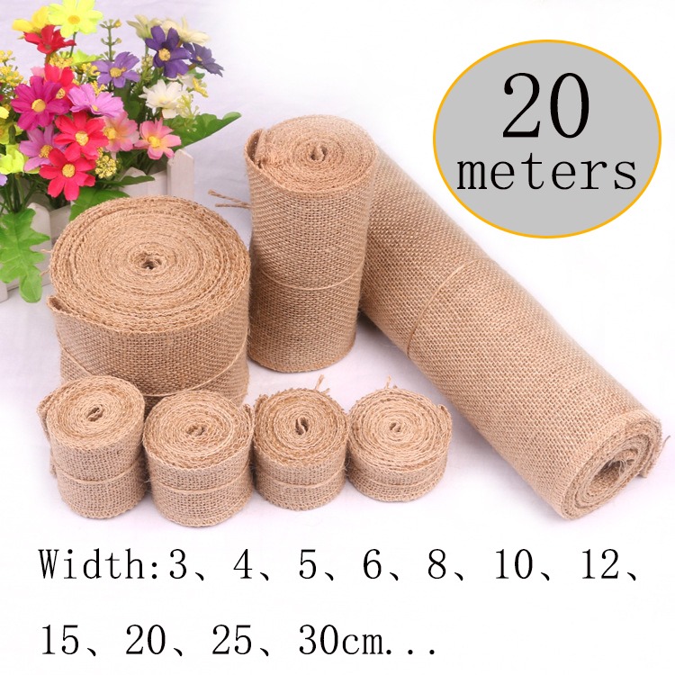 5-30CM natural jute linen fabr - Linen Fabric Natural ulasan dan harga