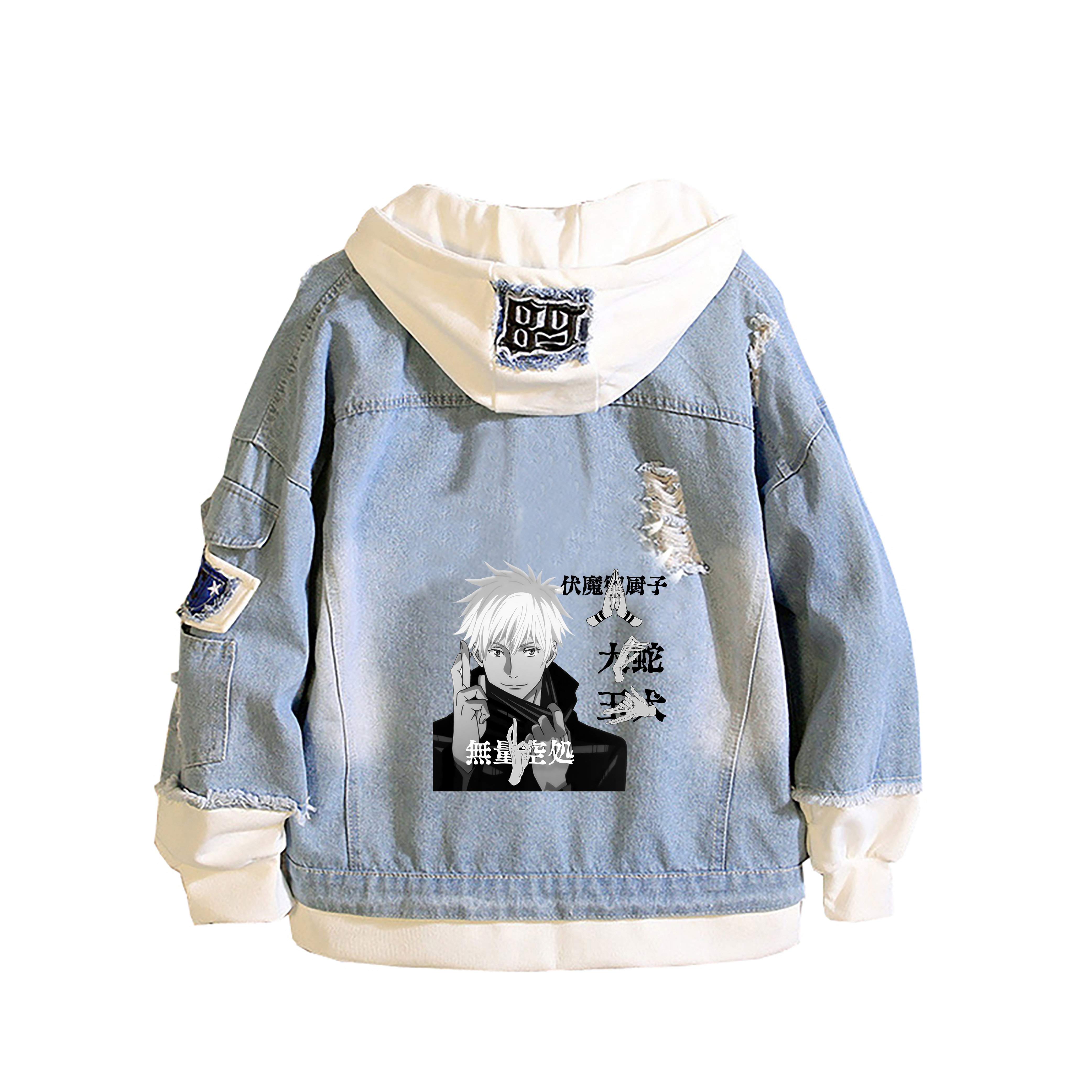 Jujutsu Kaisen Cartoon Denim J - Embroidery Jacket Jeans ulasan dan harga
