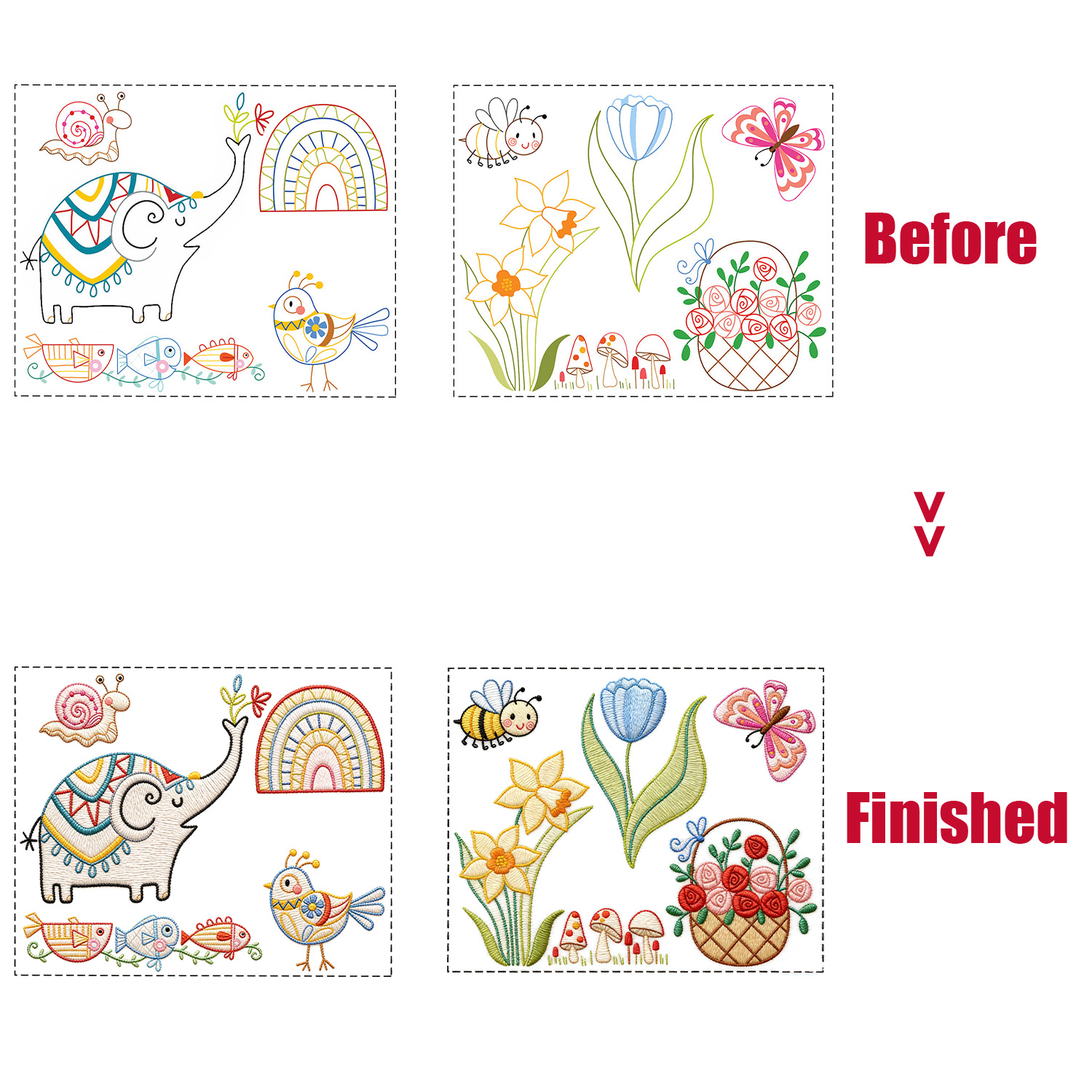 9 Sheets  Embroidery Kit for B - Embroidery Guide Book ulasan dan harga