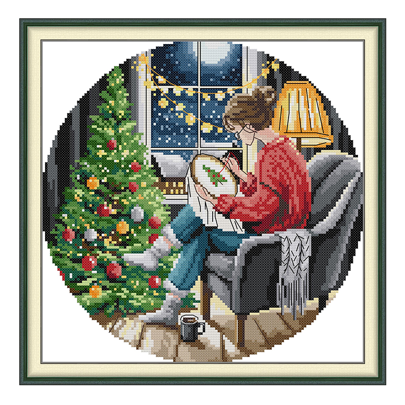 The Christmas Tree and Girl Pa - Embroidery Kurta Men ulasan dan harga