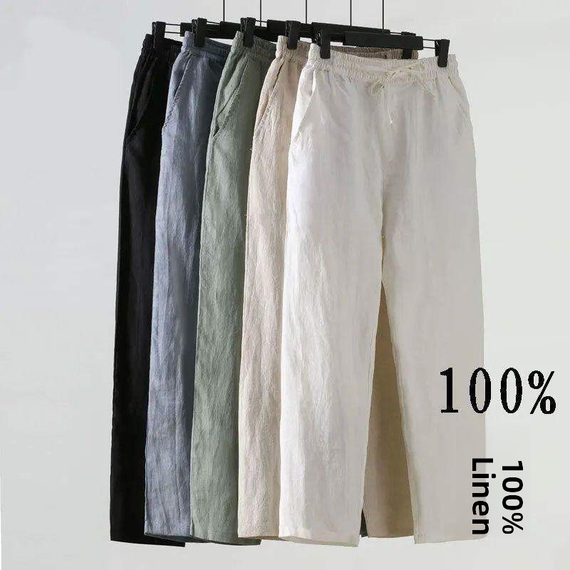 Loose Cotton Linen Men's Casua - Linen Fabric Natural ulasan dan harga