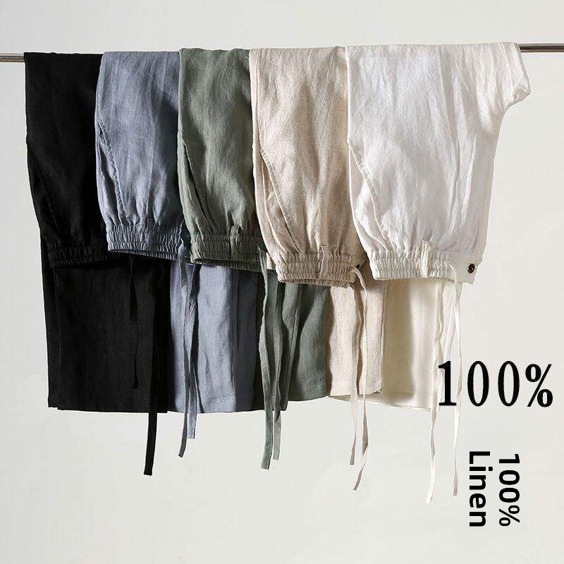 Loose Cotton Linen Men's Casua - Linen Fabric Natural ulasan dan harga