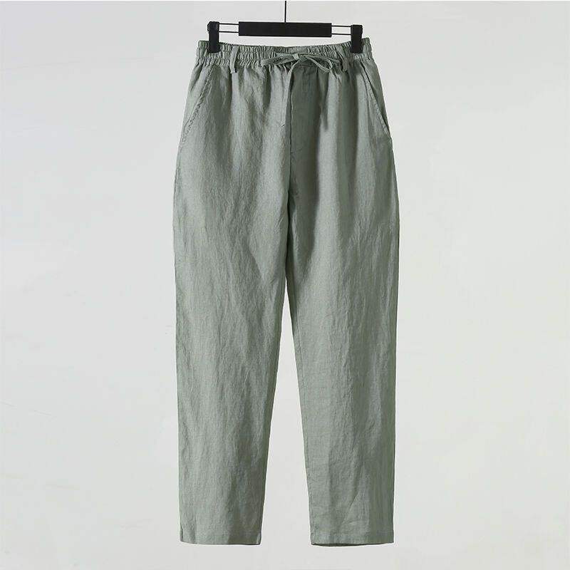 Loose Cotton Linen Men's Casua - Linen Fabric Natural ulasan dan harga