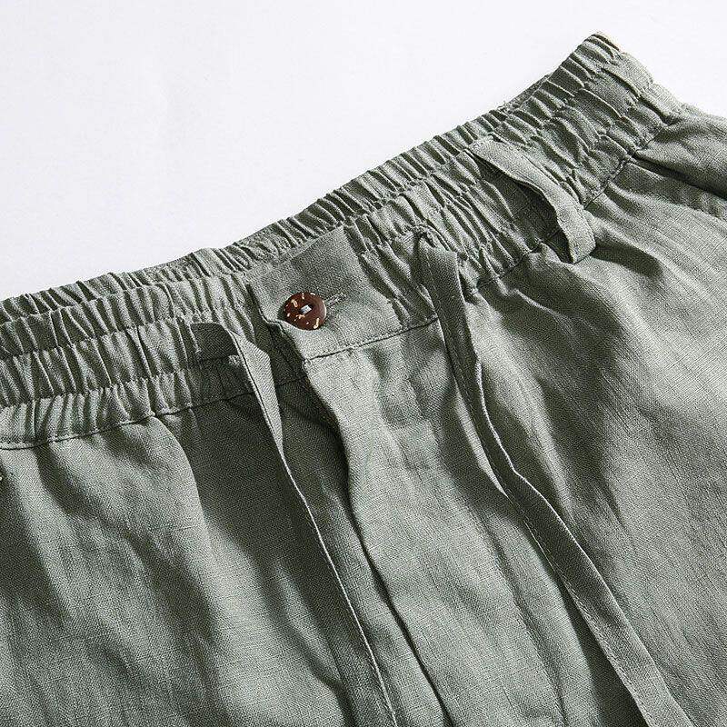 Loose Cotton Linen Men's Casua - Linen Fabric Natural ulasan dan harga