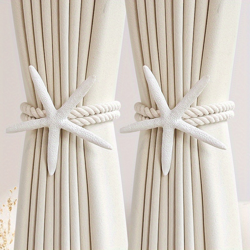 2PCS Natural Starfish Curtain  - Linen Fabric Natural ulasan dan harga
