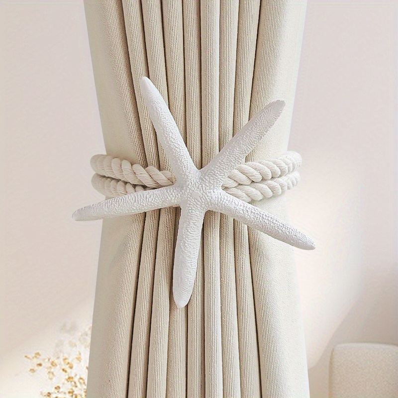 2PCS Natural Starfish Curtain  - Linen Fabric Natural ulasan dan harga
