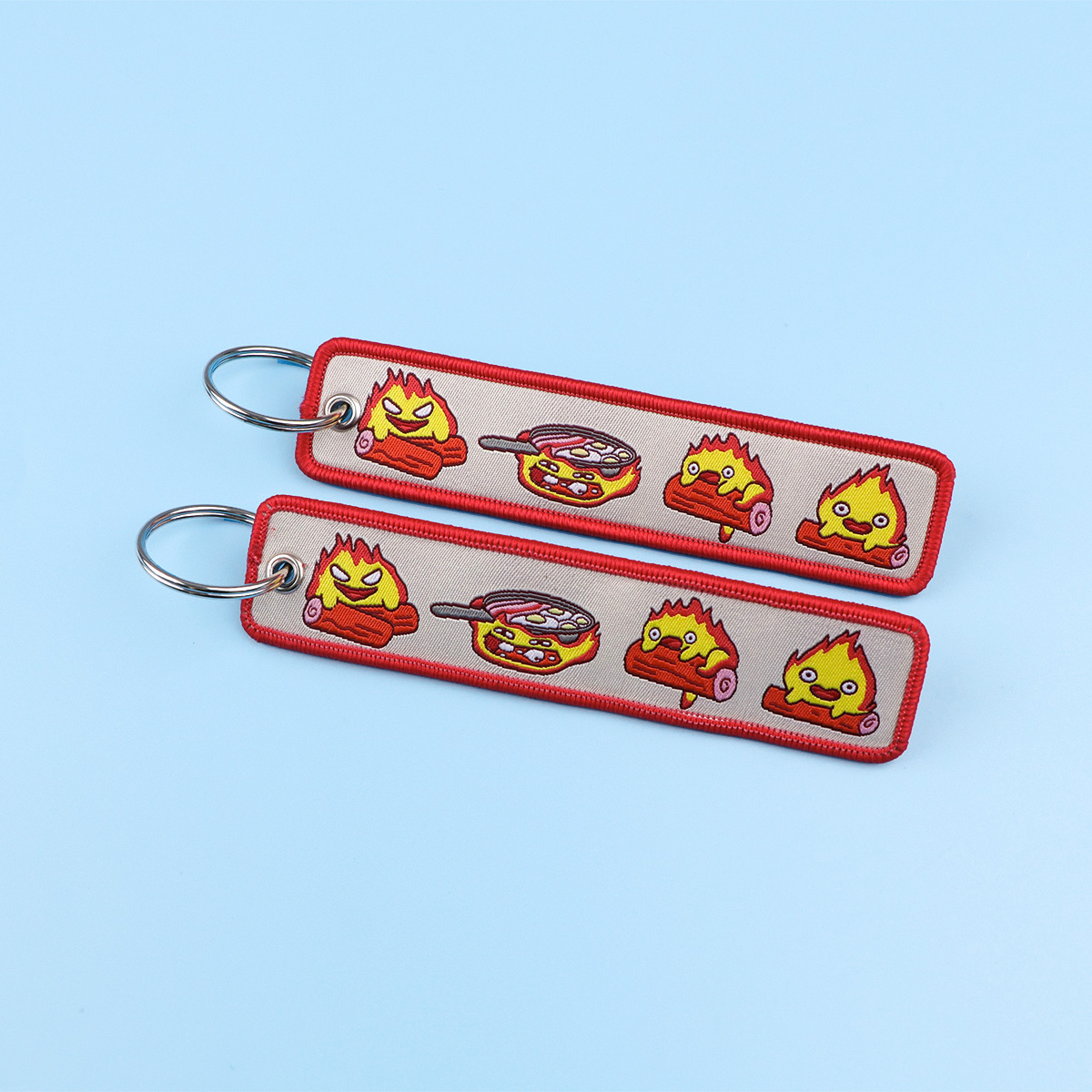 Anime Fire Embroidery Key Fobs - Embroidery Gift ulasan dan harga