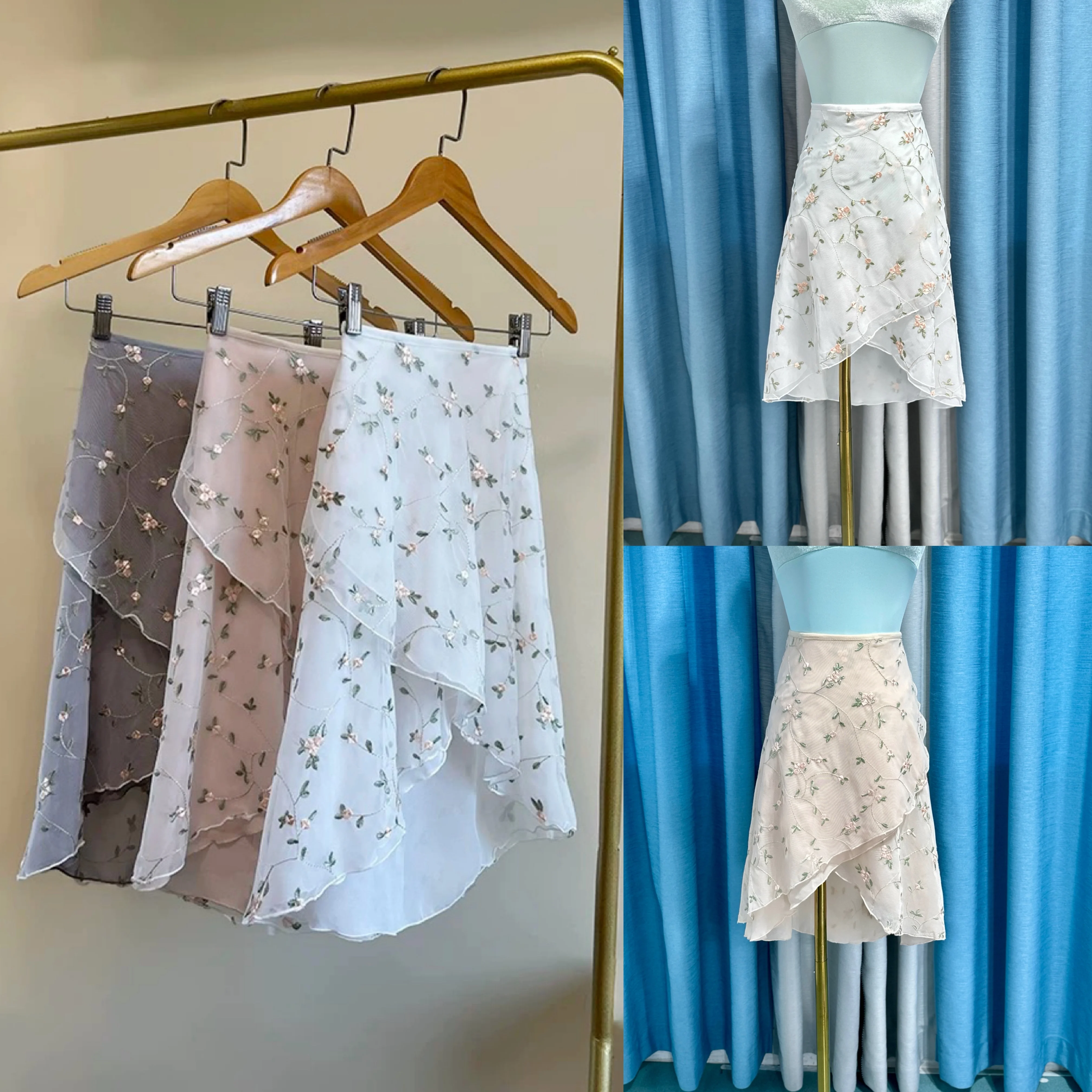 Ballet Dance Skirt Women High  - Embroidery Apron ulasan dan harga