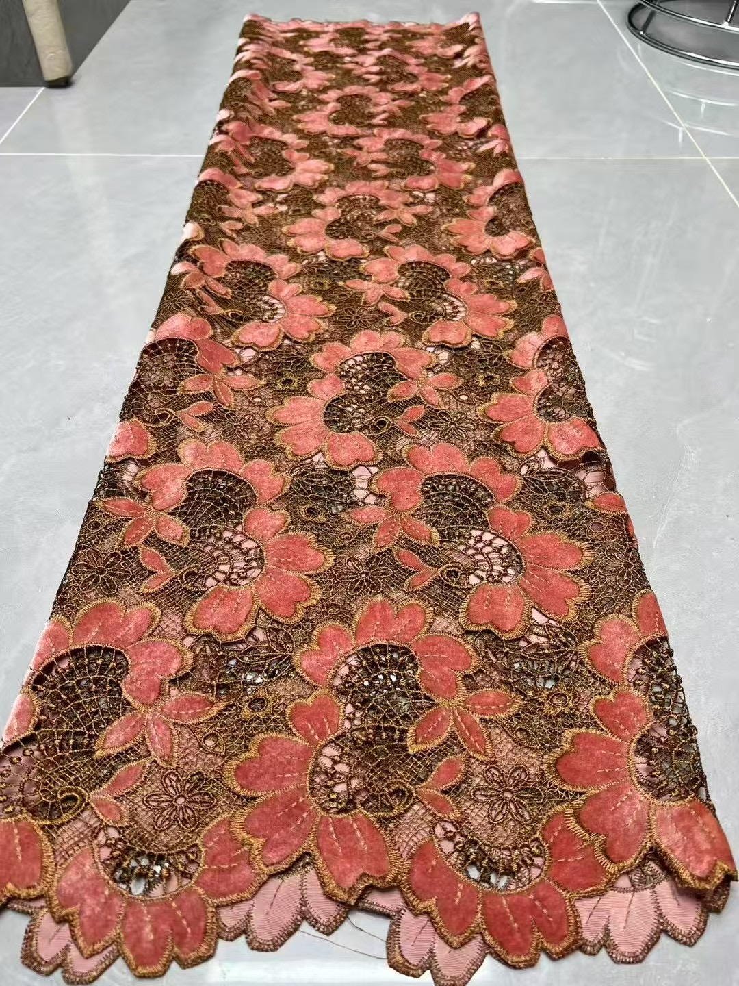 Fashion African Velvet Lace Fa - Velvet Fabric Embroidery ulasan dan harga
