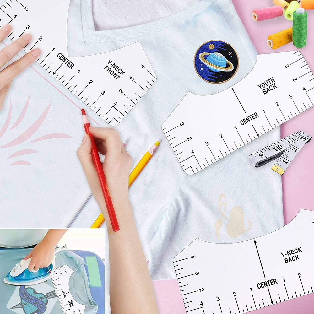 8Pcs T-Shirt Ruler Guide Cente - Embroidery Hub ulasan dan harga