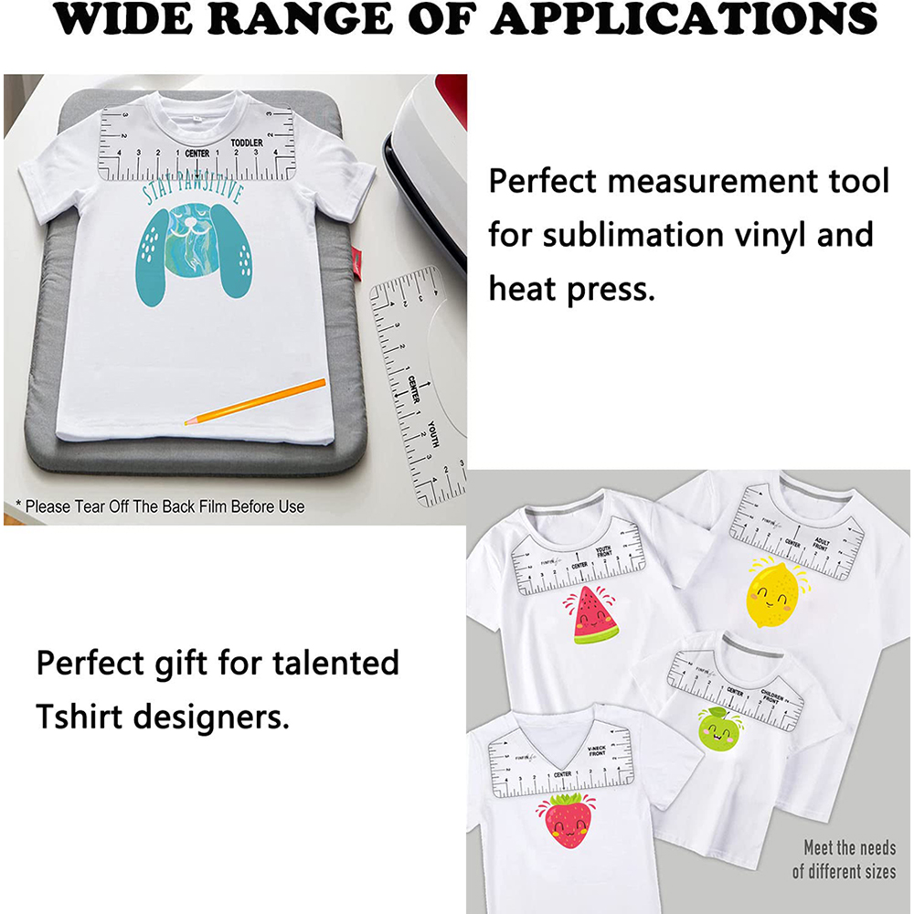 8Pcs T-Shirt Ruler Guide Cente - Embroidery Hub ulasan dan harga