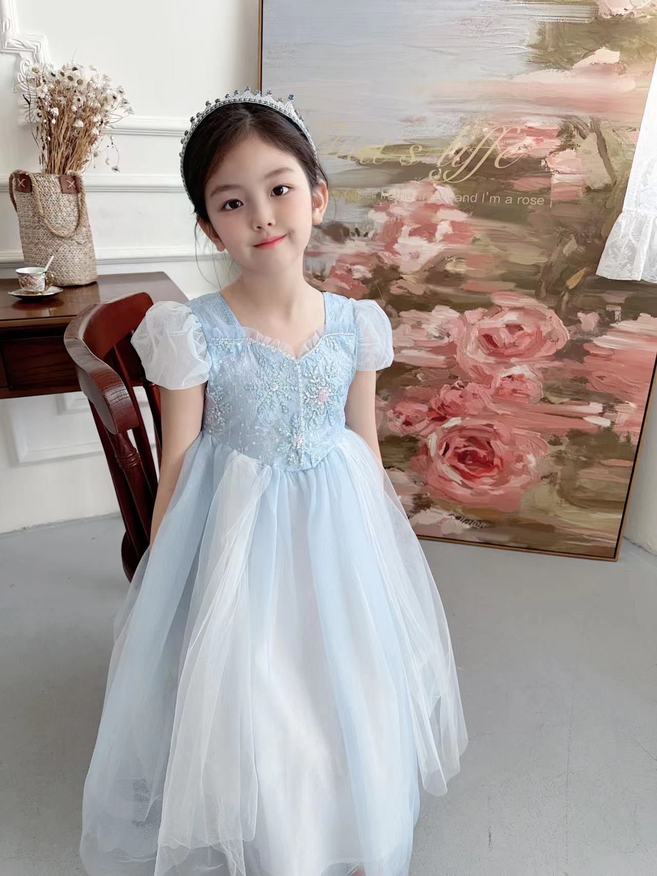 Embroidered Elsa Girls Dress f - Embroidery Abaya ulasan dan harga