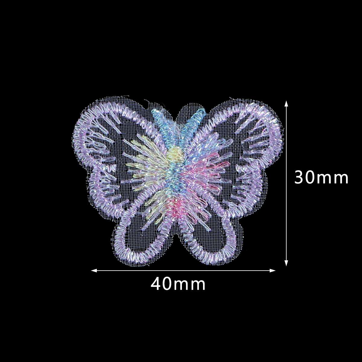 20Pcs 3X4CM Butterfly Cloth Pa - Embroidery Cloth ulasan dan harga