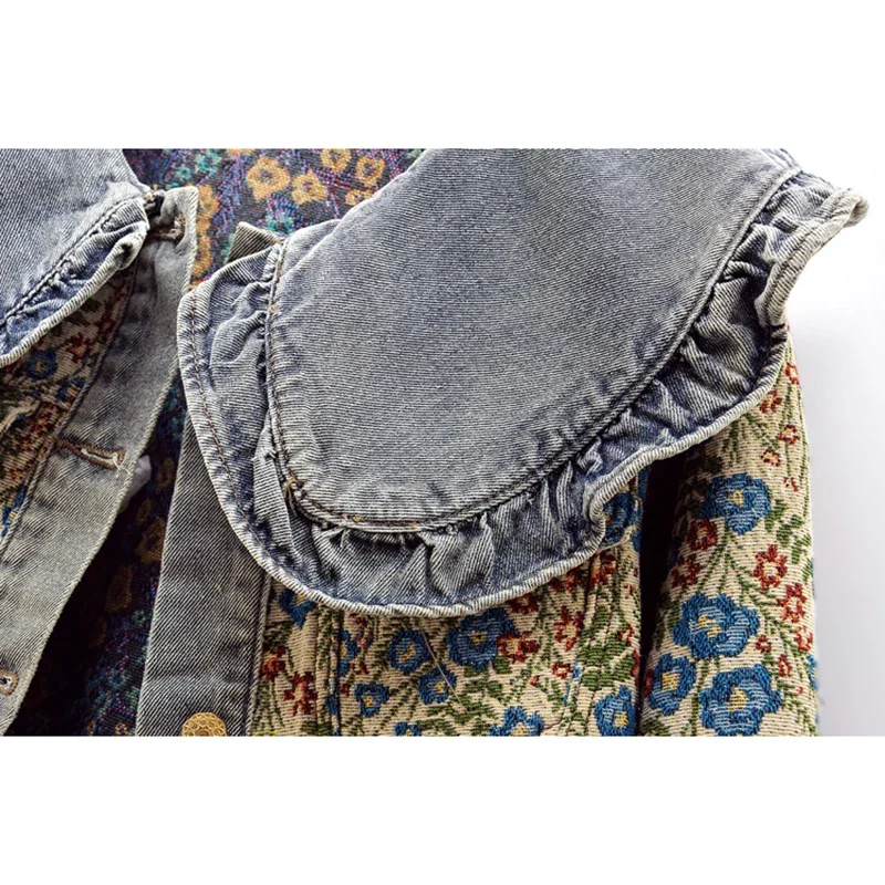 Ruffles Embroidery Jacquard Pe - Embroidery Jacket Jeans ulasan dan harga
