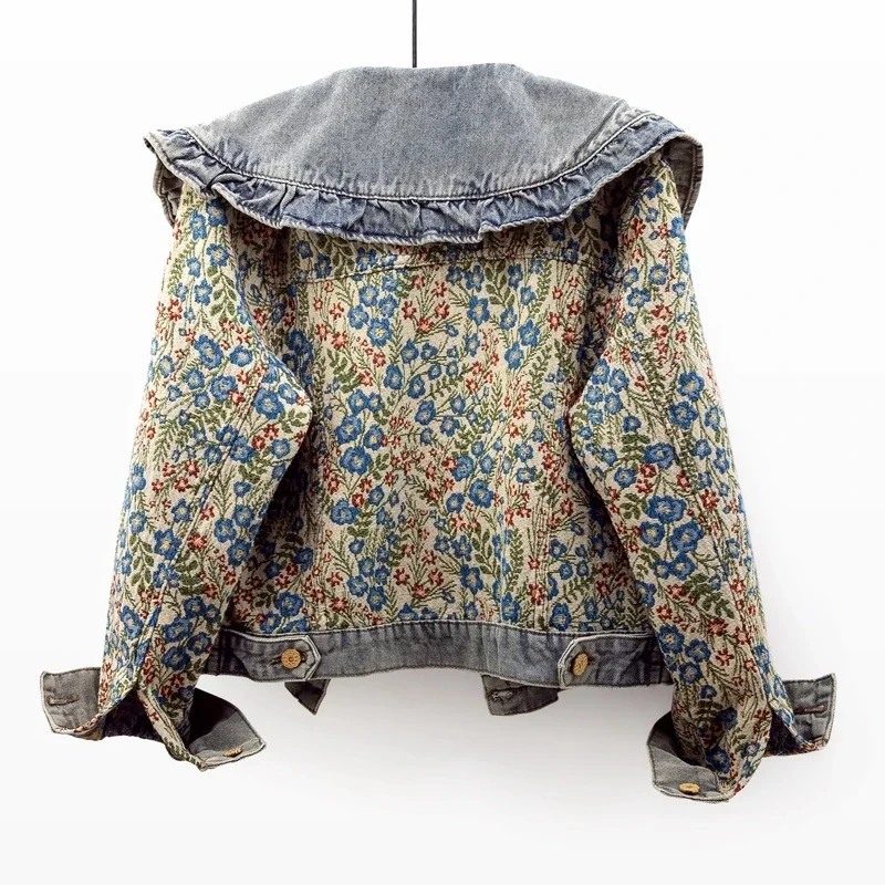Ruffles Embroidery Jacquard Pe - Embroidery Jacket Jeans ulasan dan harga