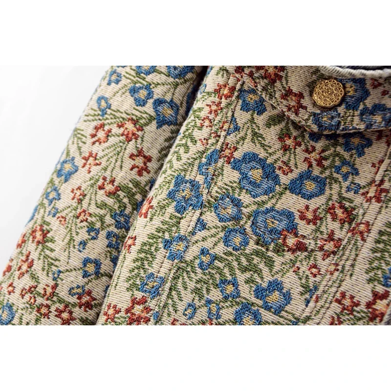 Ruffles Embroidery Jacquard Pe - Embroidery Jacket Jeans ulasan dan harga