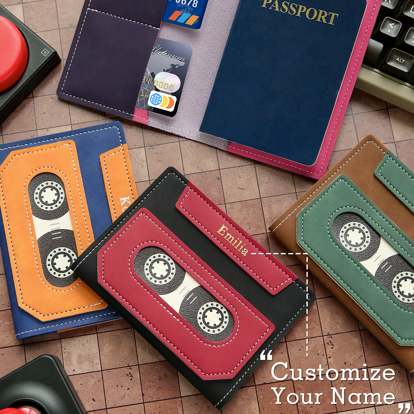 Custom Cassette Tape Passport  - Embroidery Name Designs ulasan dan harga