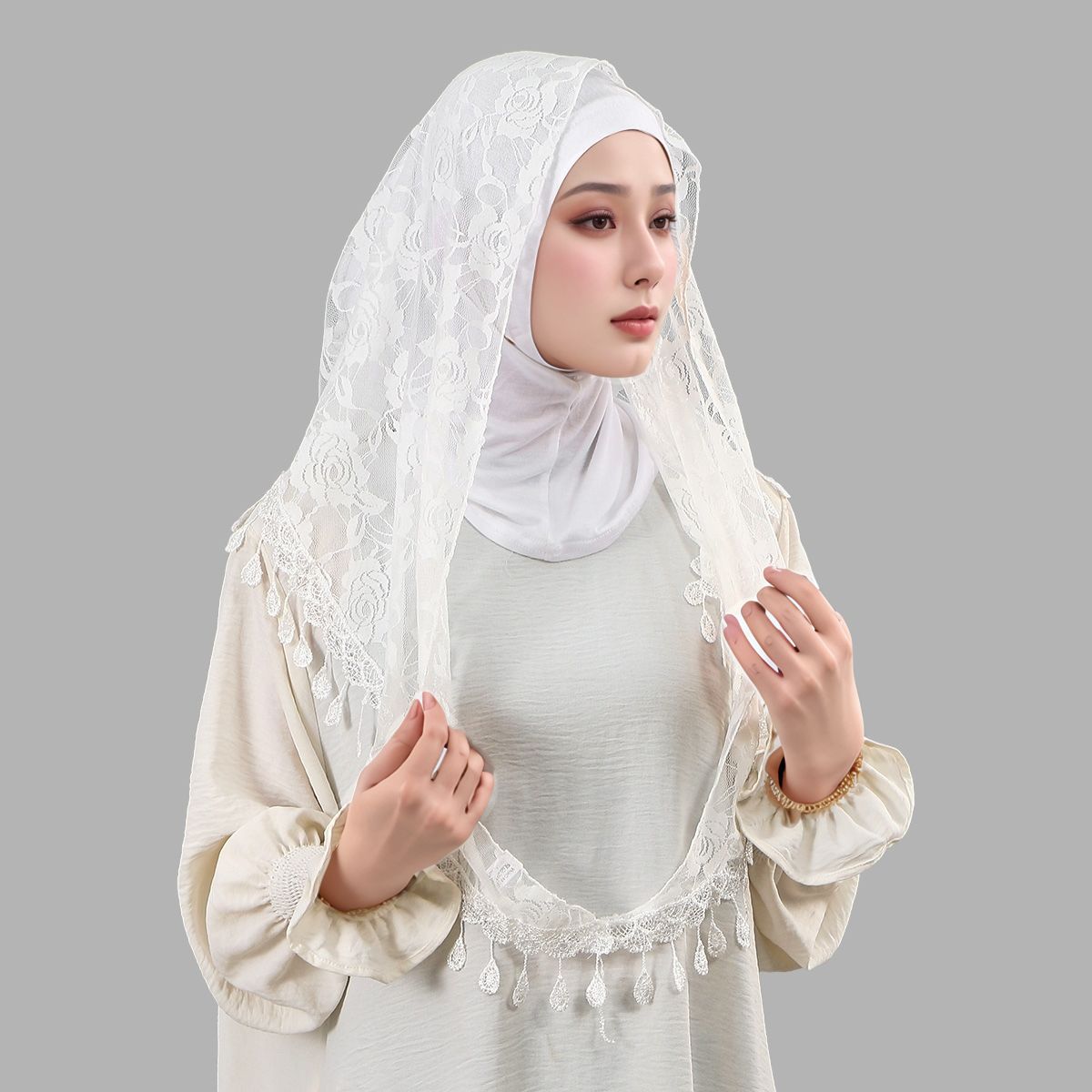 Fashion Muslim Woman Lace Hija - Embroidery Premium ulasan dan harga