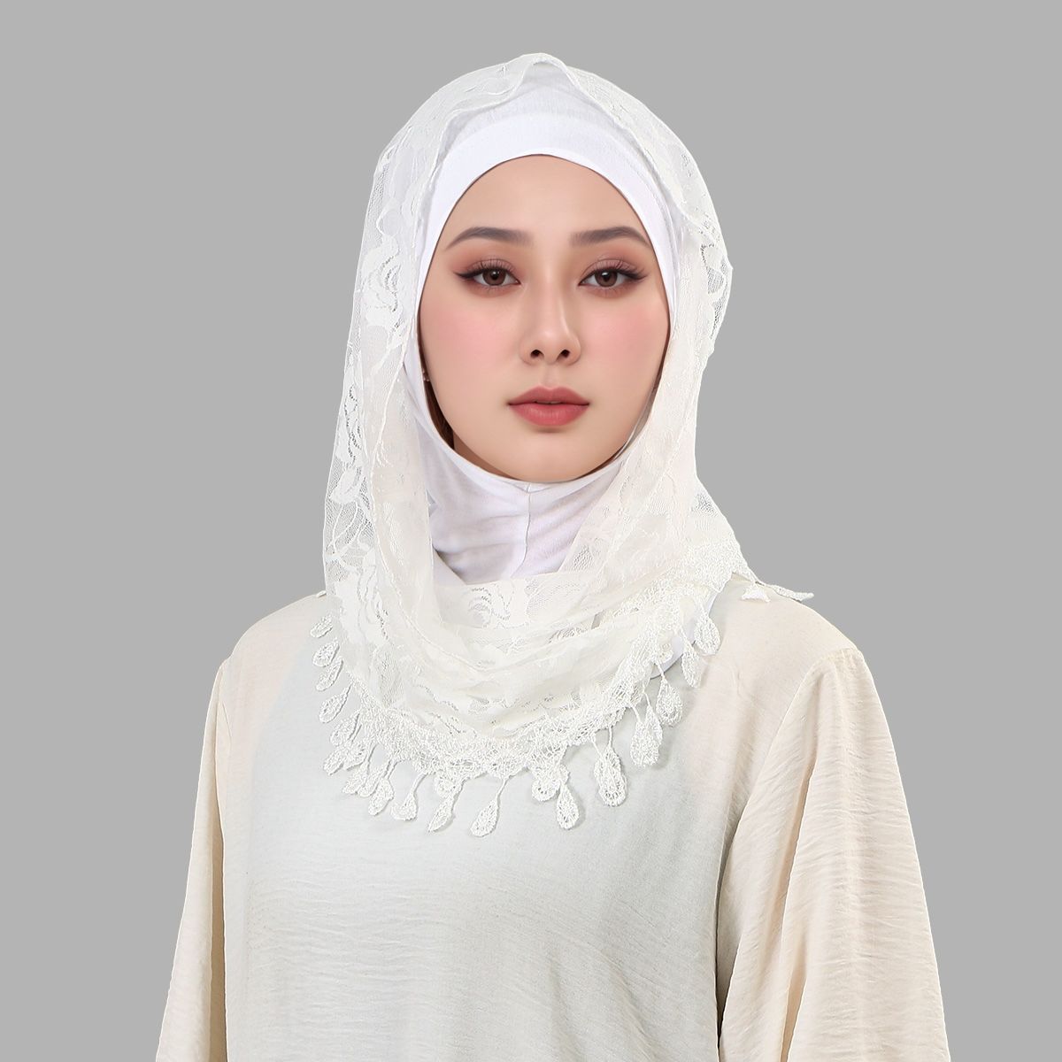 Fashion Muslim Woman Lace Hija - Embroidery Premium ulasan dan harga