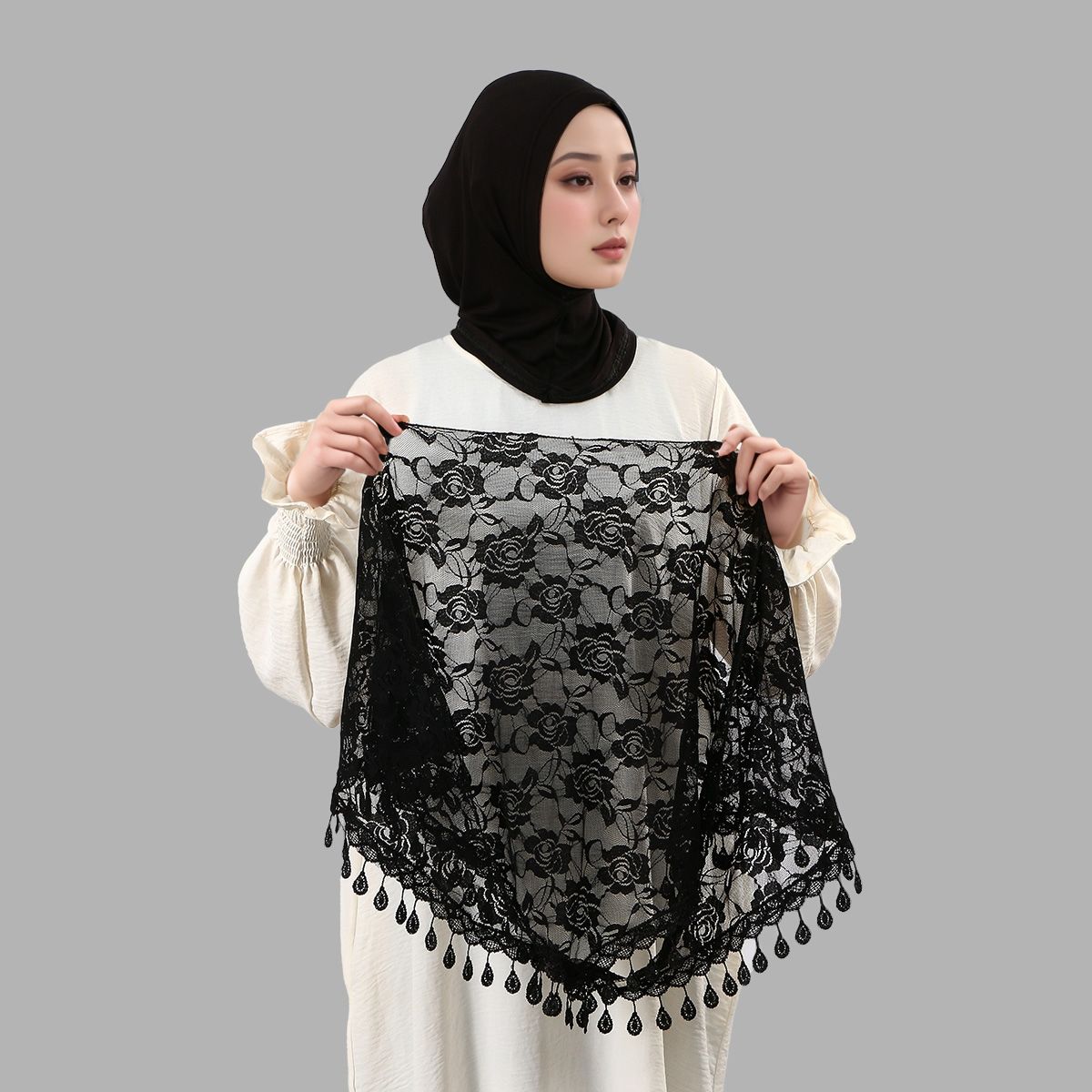 Fashion Muslim Woman Lace Hija - Embroidery Premium ulasan dan harga