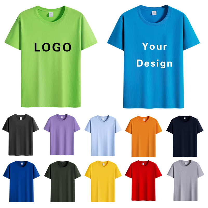 180g Cotton T Shirt Print Logo - Embroidery Name Designs ulasan dan harga