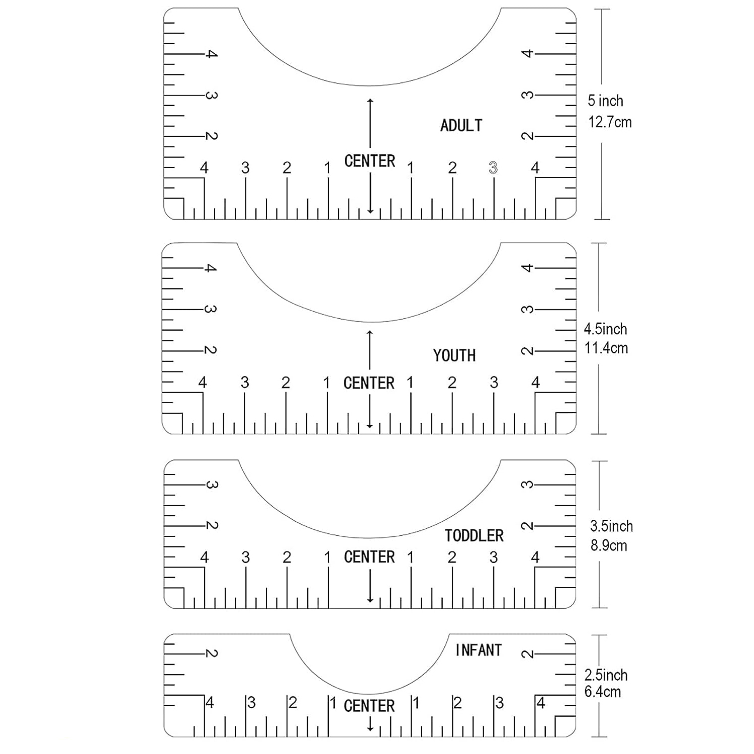 Transparent 4Pcs T-Shirt Ruler - Embroidery Hub ulasan dan harga