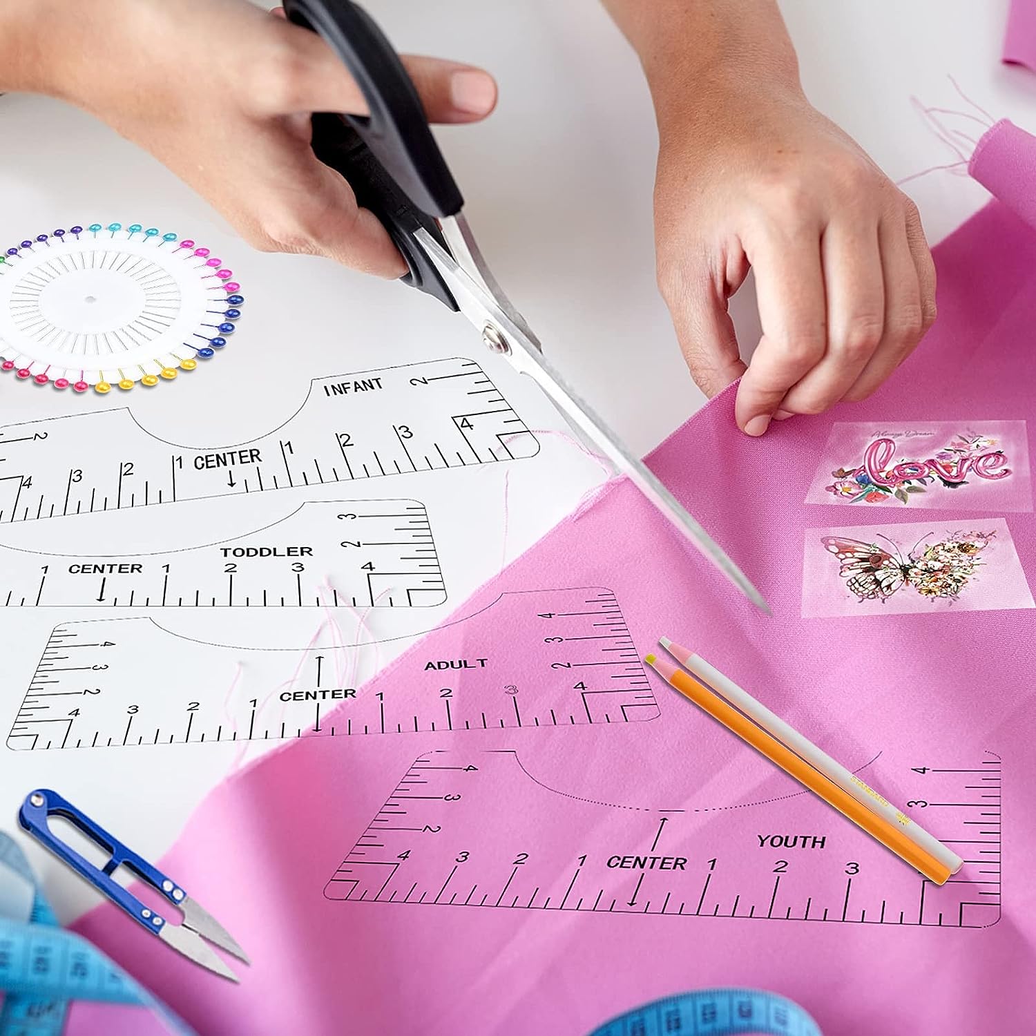 Transparent 4Pcs T-Shirt Ruler - Embroidery Hub ulasan dan harga