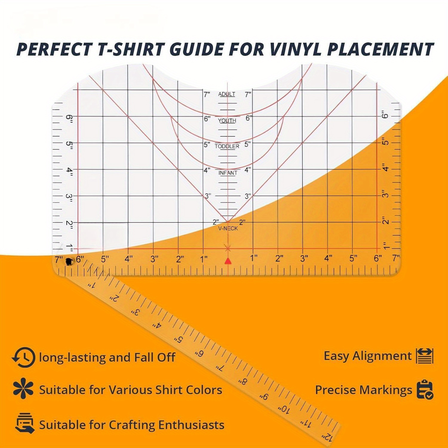 Tshirt Ruler Guide for Vinyl A - Embroidery Hub ulasan dan harga