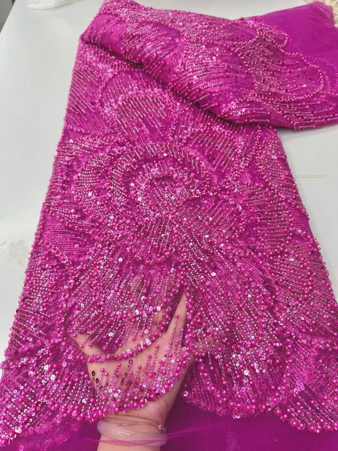 Nigerian Velvet Sequins Lace F - Velvet Fabric Embroidery ulasan dan harga