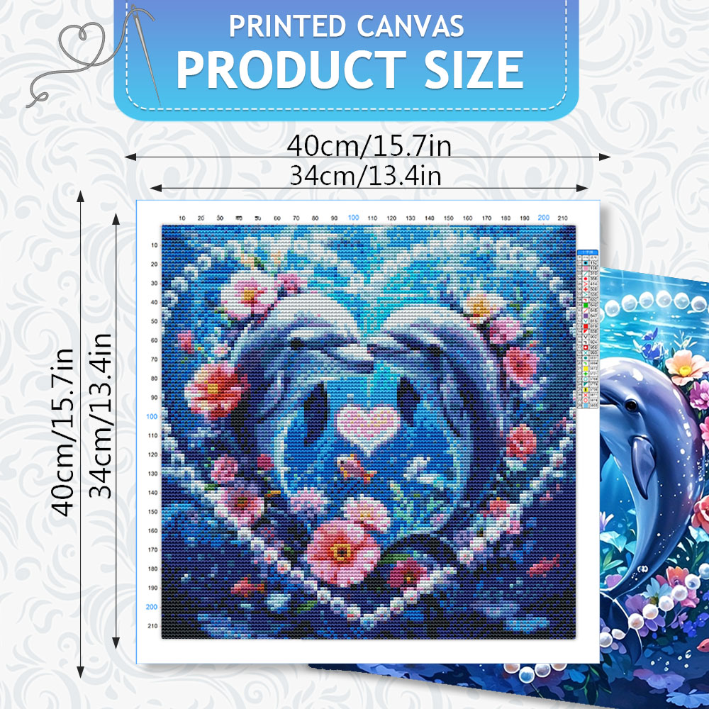 HUACAN Cross Stitch Sets Dolph - Embroidery Kurta Men ulasan dan harga