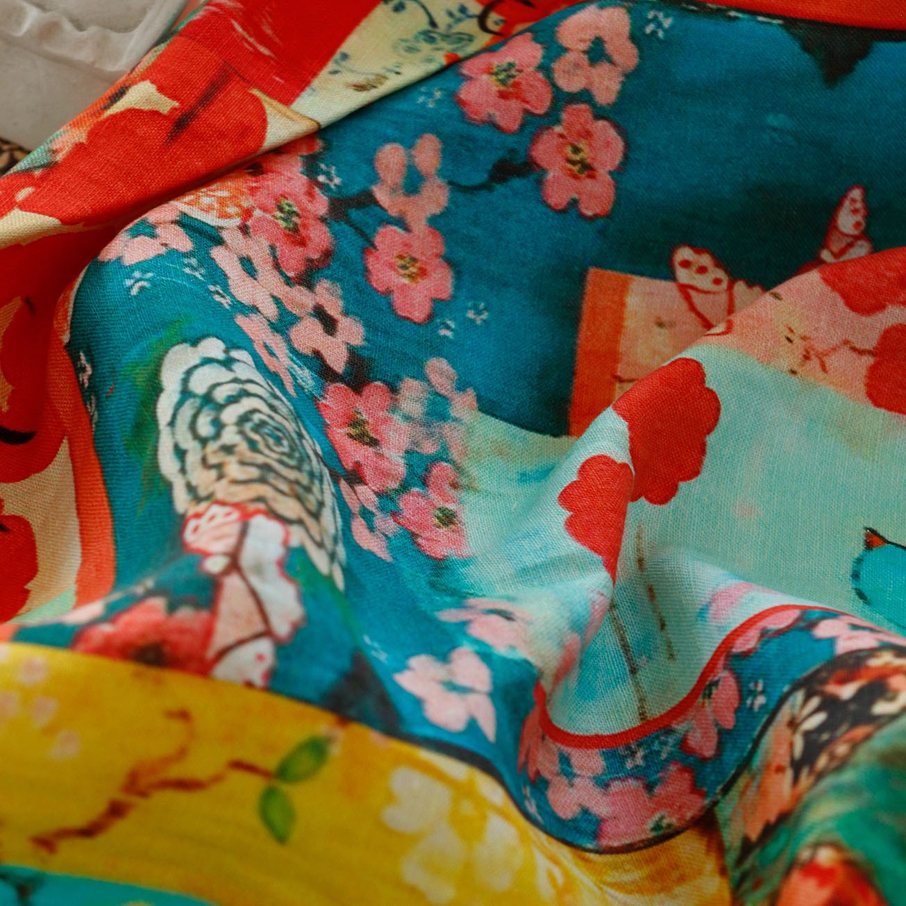 1yard High end natural pure fl - Linen Fabric Natural ulasan dan harga