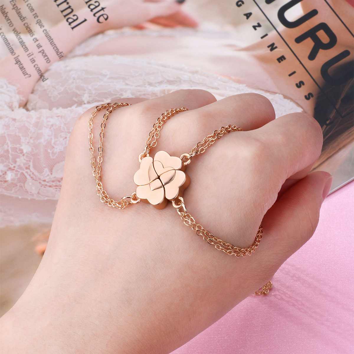 Elviragirl 4Pcs/Set Four Leaf  - Embroidery Chain Stitch ulasan dan harga