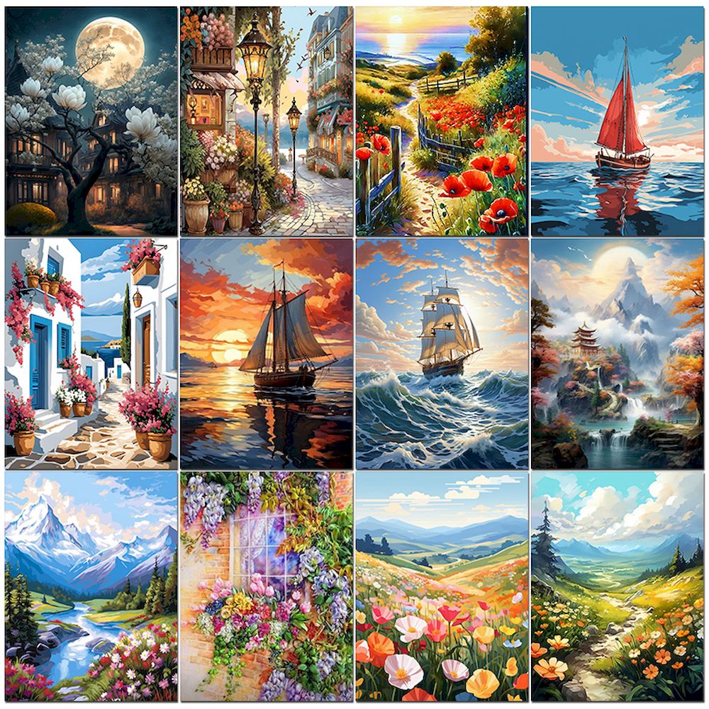 PhotoCustom DIY Handwork Oil P - Linen Fabric Natural ulasan dan harga