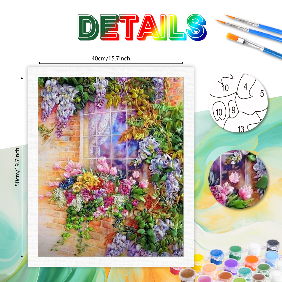PhotoCustom DIY Handwork Oil P - Linen Fabric Natural ulasan dan harga