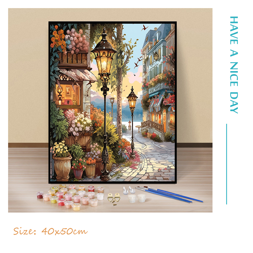 PhotoCustom DIY Handwork Oil P - Linen Fabric Natural ulasan dan harga