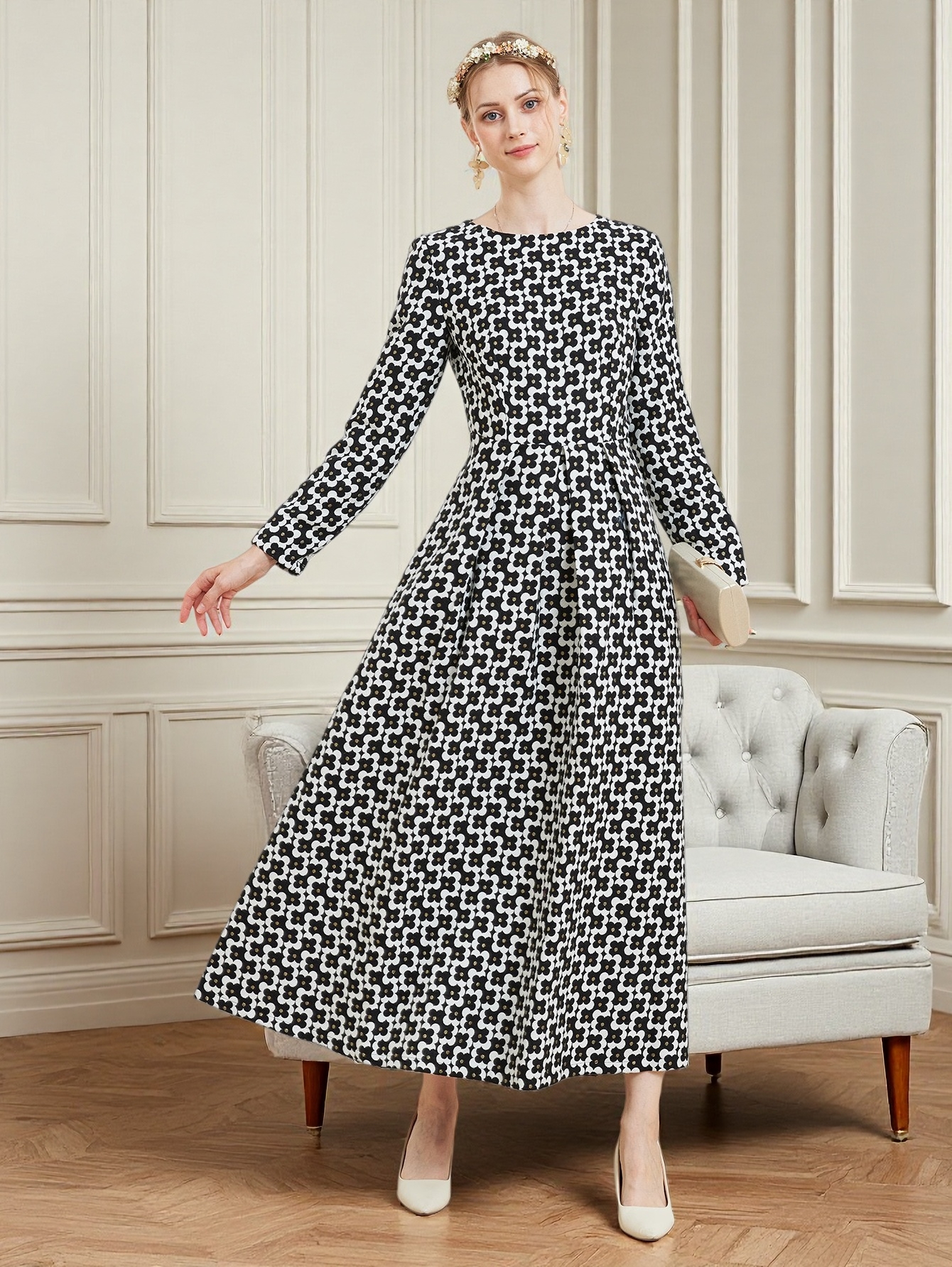 DEVCHATA Luxury Women Vintage  - Embroidery Abaya ulasan dan harga