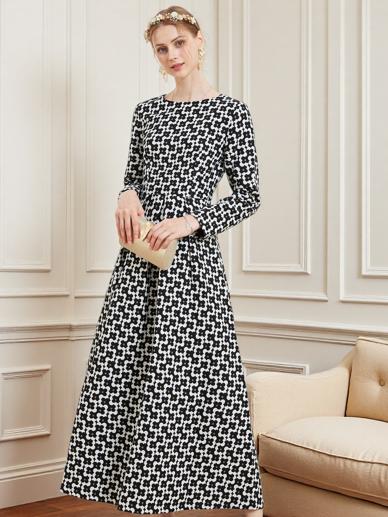 DEVCHATA Luxury Women Vintage  - Embroidery Abaya ulasan dan harga